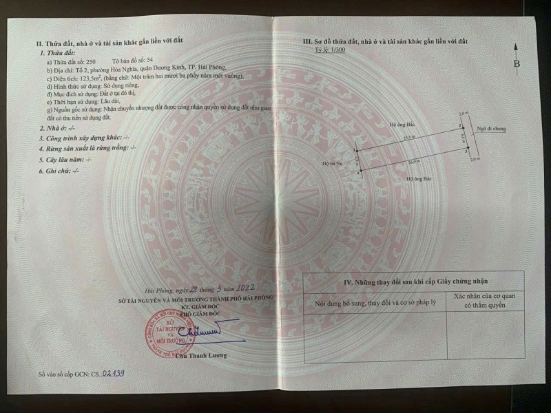 Lô 1235m² tuyến 2 Sông He – gần Vinhomes Dương Kinh – giá hiếm 15x triệu/m²  ZALO 0567 222 555