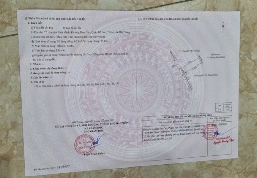 Lô 62.3m² giá hiếm 6xx triệu – tuyến 2 Bình Minh Nam Đồ Sơn ZALO 0567 222 555