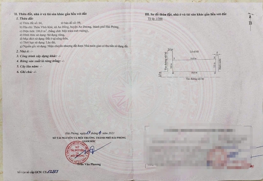 Lô góc 100m2 3 mặt thoáng Vĩnh Khê An Đồng An Dương - Giá: 2x tỷ