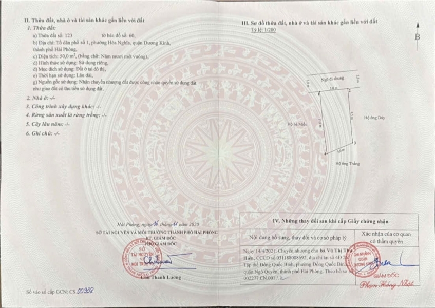 LÔ HIẾM 12XX TỶ – HOÀ NGHĨA DƯƠNG KINH – GẦN VINHOMES – LÔ CUỐI CÓ SÂN CỔNG RIÊNG – ZALO 0567 222