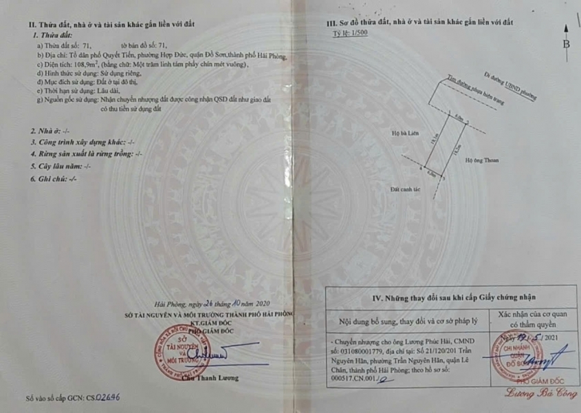 LÔ HOA HẬU 108.9M² – ĐƯỜNG NHỰA QUY HOẠCH 12M – VIEW MƯƠNG THOÁNG – GIÁ 19.X TRIỆU/M² – ZALO 0567