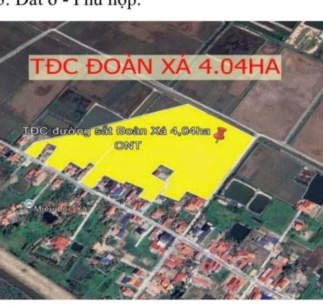Lô mặt đường 9m – cạnh TĐC Đoàn Xá 4ha – giá hiếm!  Giá 2.5xx tỷ  ZALO 0567 222 555