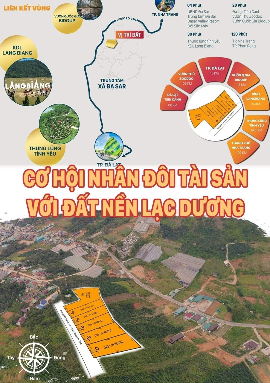 Nằm gần ngay trung tâm xã Đạ Sar cách trung tâm thành phố Đà Lạt 25 phút di chuyển cách Quốc Lộ 27C
