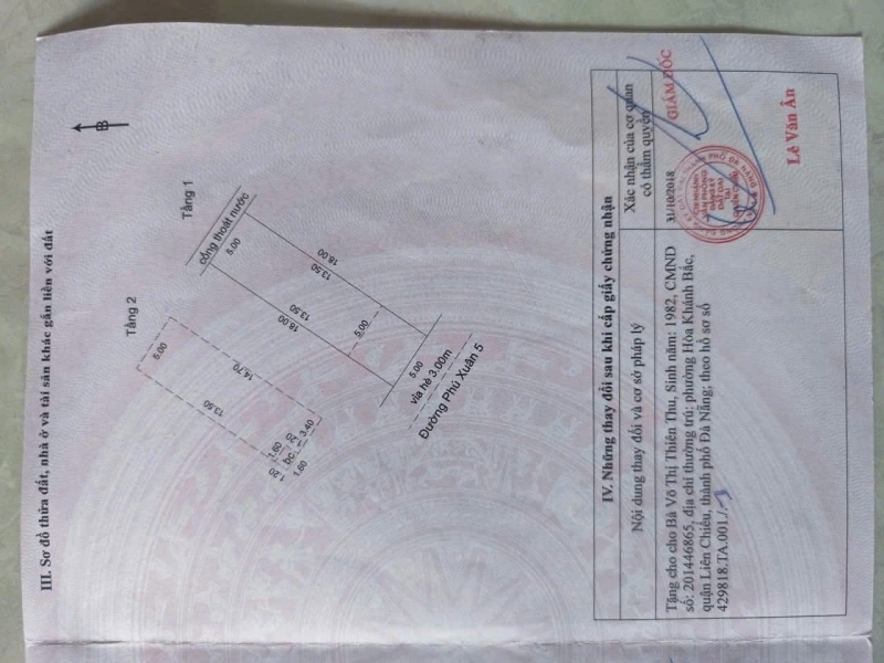 Nhà 2 tầng 2 mê đúc kiên cố mặt tiền PHÚ XUÂN 5 Liên Chiểu Đà Nẵng