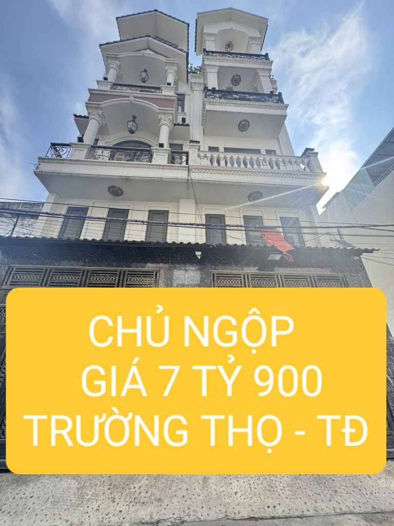 NHÀ 4 LẦU - HẺM XE TẢI QUAY ĐẦU -  F TRƯỜNG THỌ - THỦ ĐỨC - GIÁ 7 TỶ 900