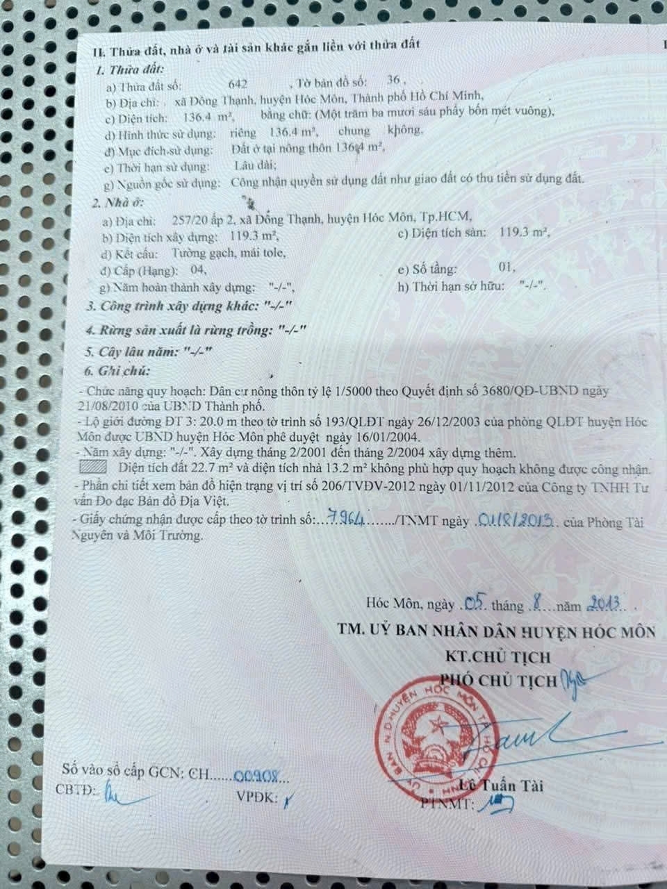 NHÀ (5x28) MẶT TIỀN ĐÔNG THẠNH 3 – NGAY UBND XÃ – CHỈ 66 TỶ GẦN CHỢ ĐT