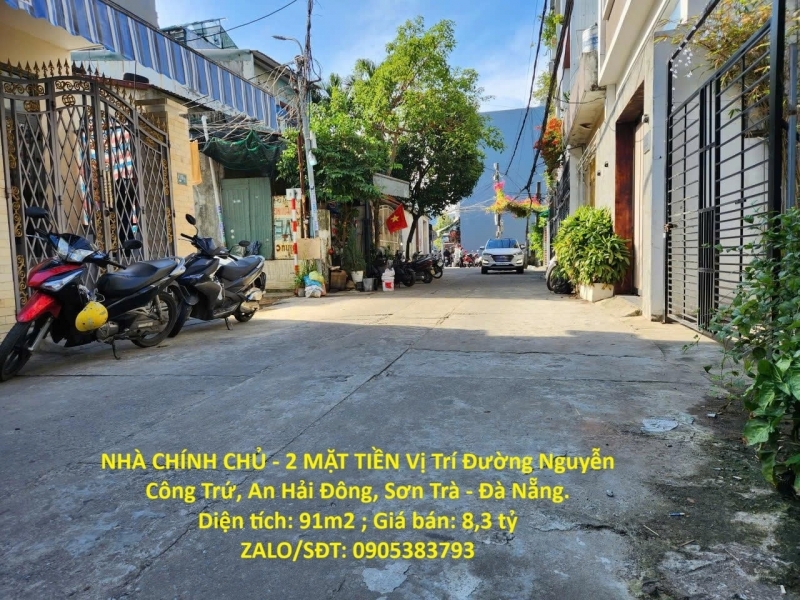 NHÀ CHÍNH CHỦ - 2 MẶT TIỀN Vị Trí Đường Nguyễn Công Trứ An Hải Đông Sơn Trà - Đà Nẵng.