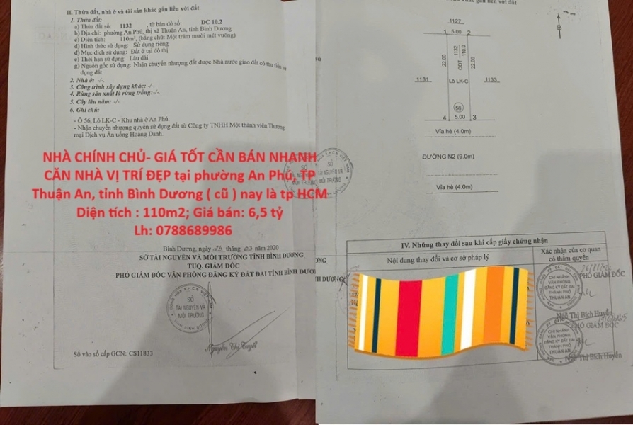 NHÀ CHÍNH CHỦ- GIÁ TỐT CẦN BÁN NHANH CĂN NHÀ VỊ TRÍ ĐẸP tại tp Thuận An tỉnh Bình Dương