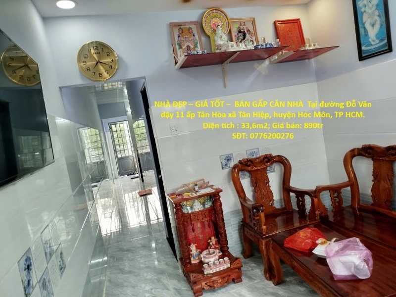 NHÀ ĐẸP – GIÁ TỐT – BÁN GẤP CĂN NHÀ Tại xã Tân Hiệp huyện Hóc Môn