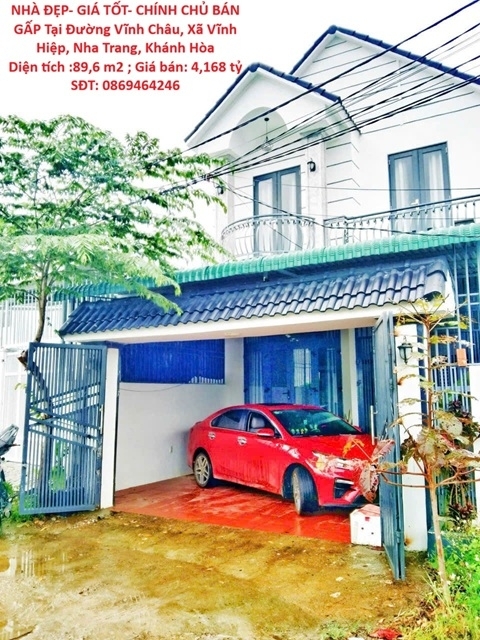 NHÀ ĐẸP- GIÁ TỐT- CHÍNH CHỦ BÁN GẤP Tại Xã Vĩnh Hiệp Nha Trang