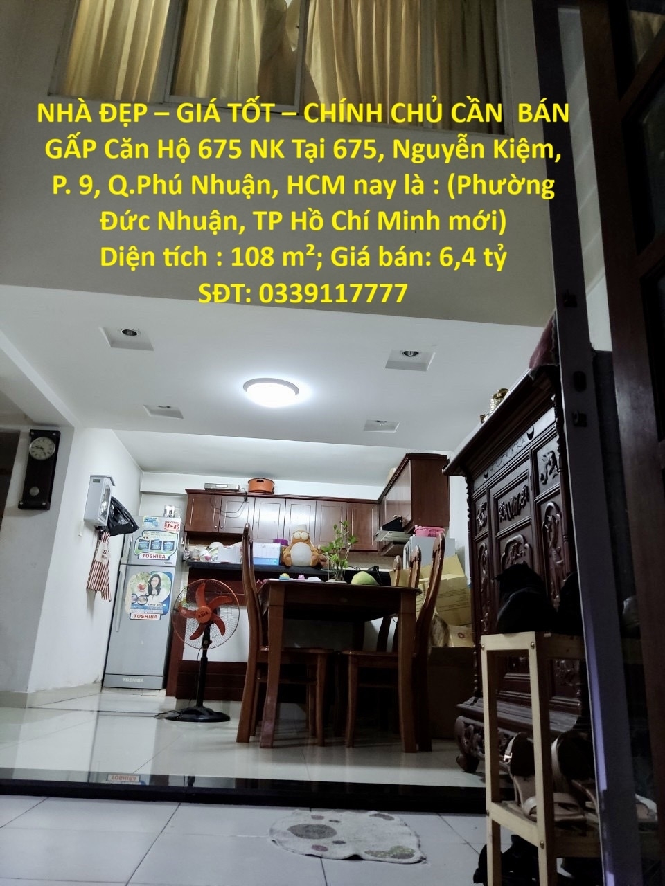 NHÀ ĐẸP – GIÁ TỐT – CHÍNH CHỦ CẦN BÁN GẤP Căn Hộ 675 NK Tại 675 Nguyễn Kiệm P. 9 Q.Phú Nhuận HCM