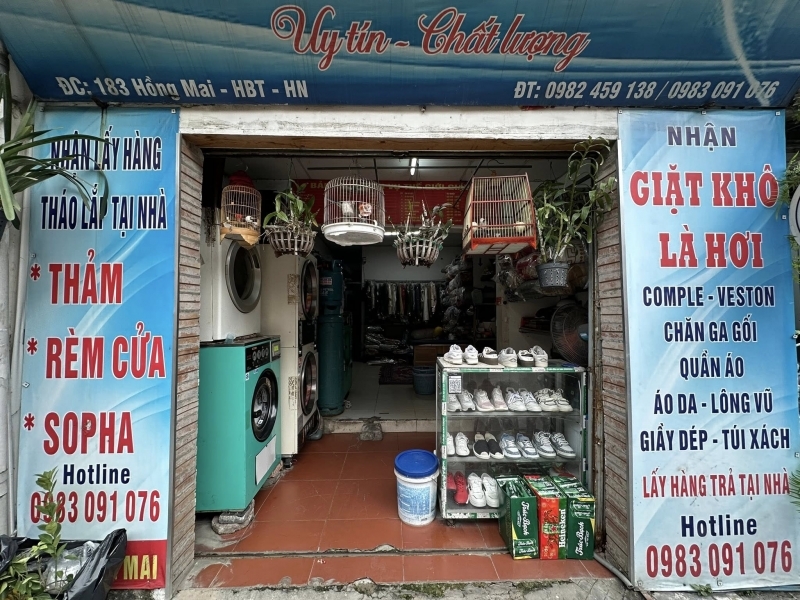 Nhà em cần sang nhượng lại tiệm giặt là tại 183 HỒNG MAI BẠCH MAI.
