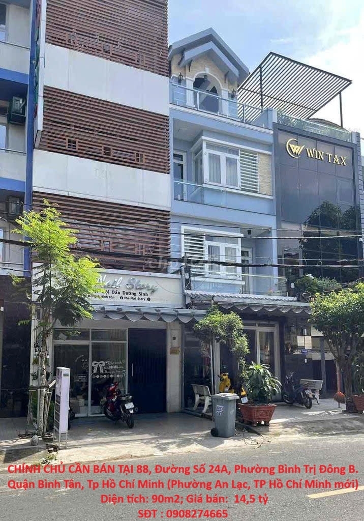 NHÀ MẶT TIỀN – GIÁ TỐT  – CHÍNH CHỦ CẦN BÁN TẠI 88 Đường Số 24A Phường Bình Trị Đông B