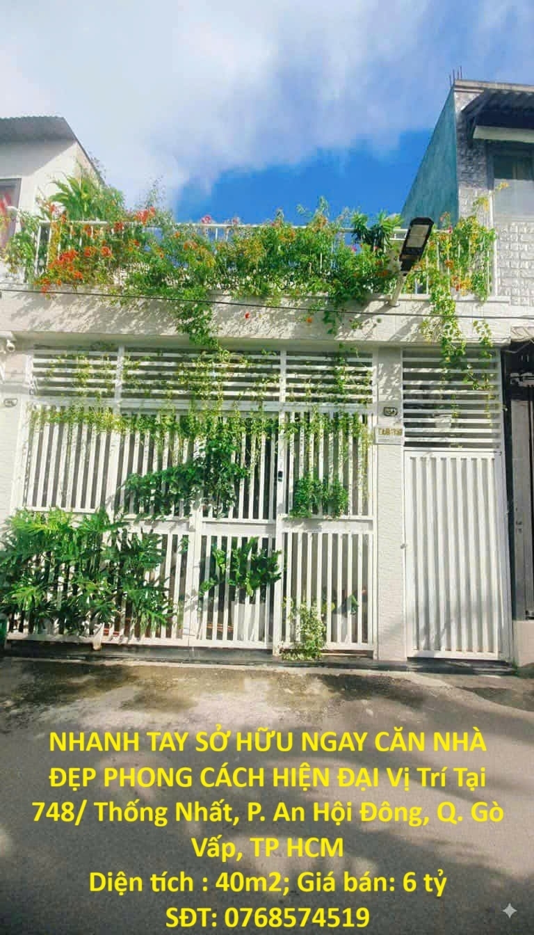 NHANH TAY SỞ HỮU NGAY CĂN NHÀ ĐẸP PHONG CÁCH HIỆN ĐẠI Vị Trí Tại Quận Gò Vấp TP HCM