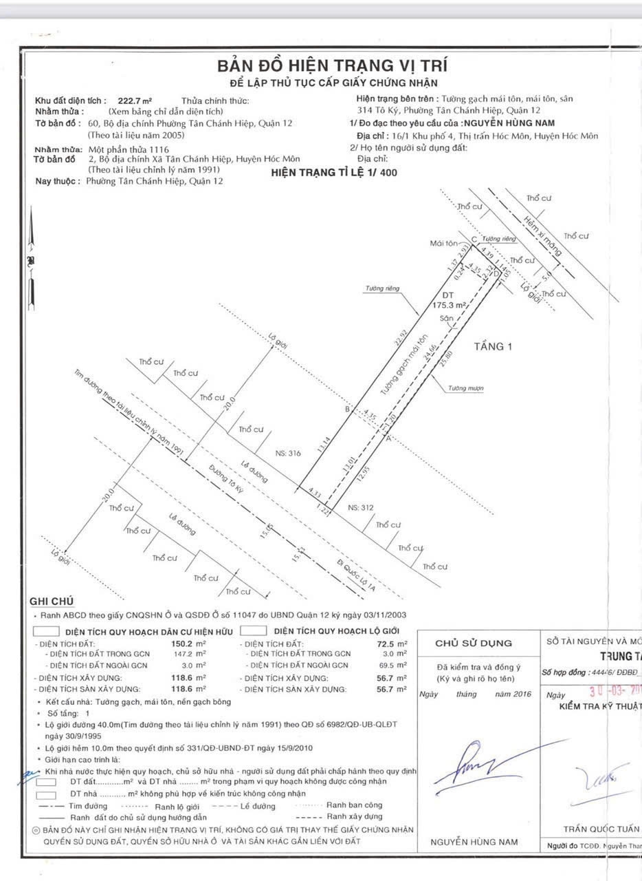 ÔNG ANH RUỘT KẸT TIỀN BÁN GẤP MT TÔ KÝ – GẦN CHỢ TÂN CHÁNH HIỆP Q12
