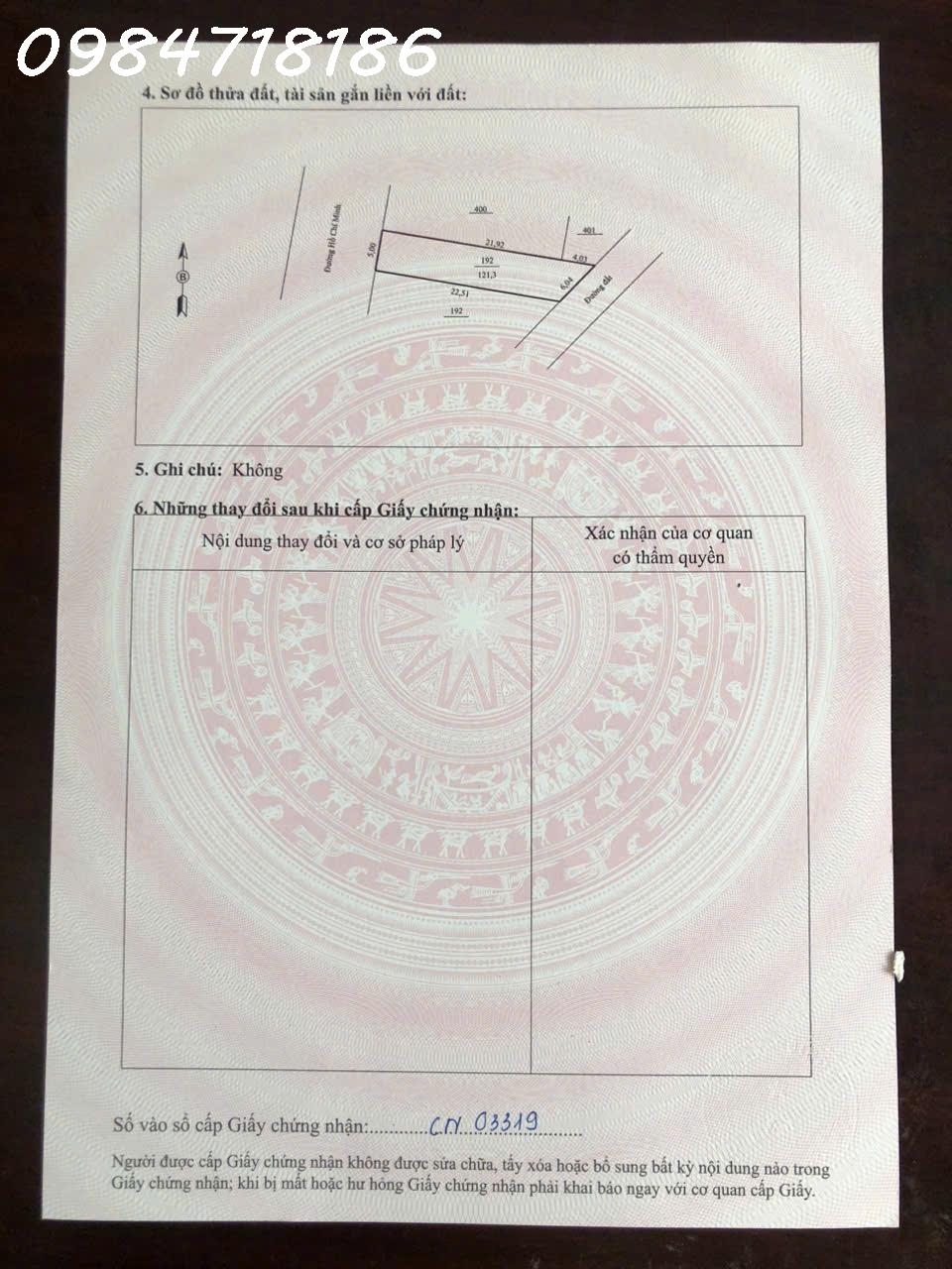 Siêu phẩm - Đất 2 mặt tiền đường Hồ Chí Minh Thị trấn Ba Hàng Đồi Hòa Bình DT 1213m2